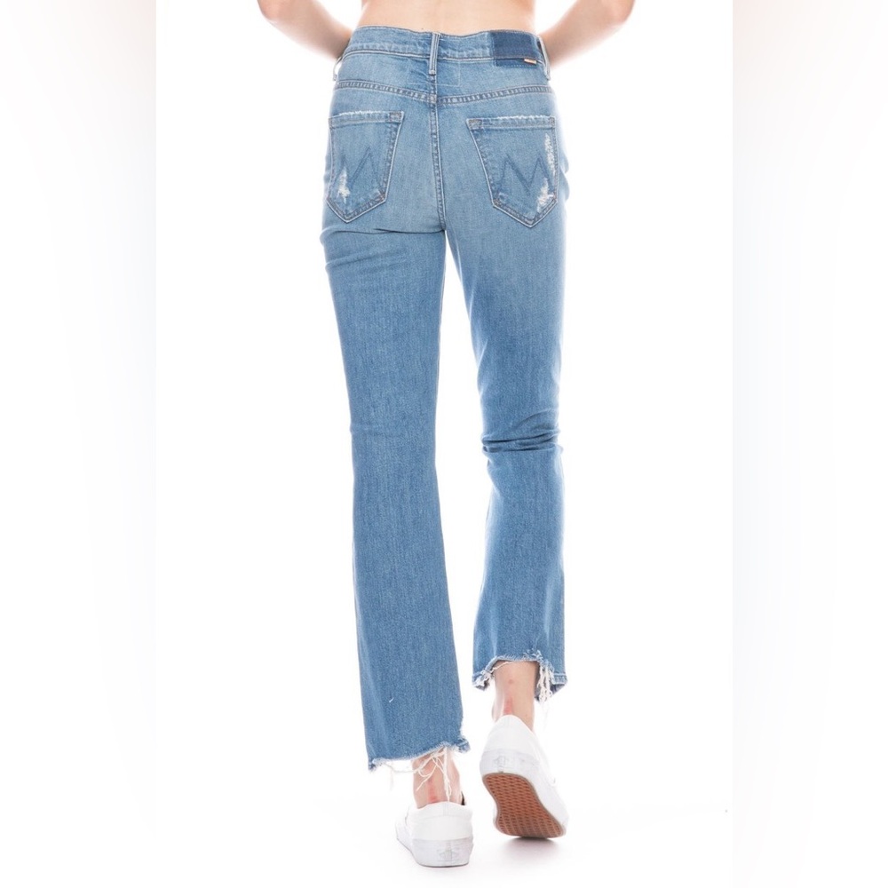 MOTHER Denim Insider Ankle Jeans Distressed Chew Hem in Destroyed Bills Size 28 - Picture 7 of 14